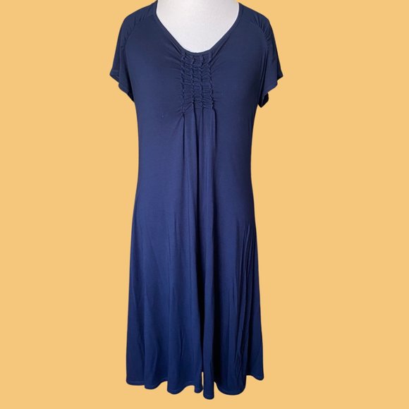 Fresh Produce S/S Dress Performance Size Large Navy - Picture 2 of 7